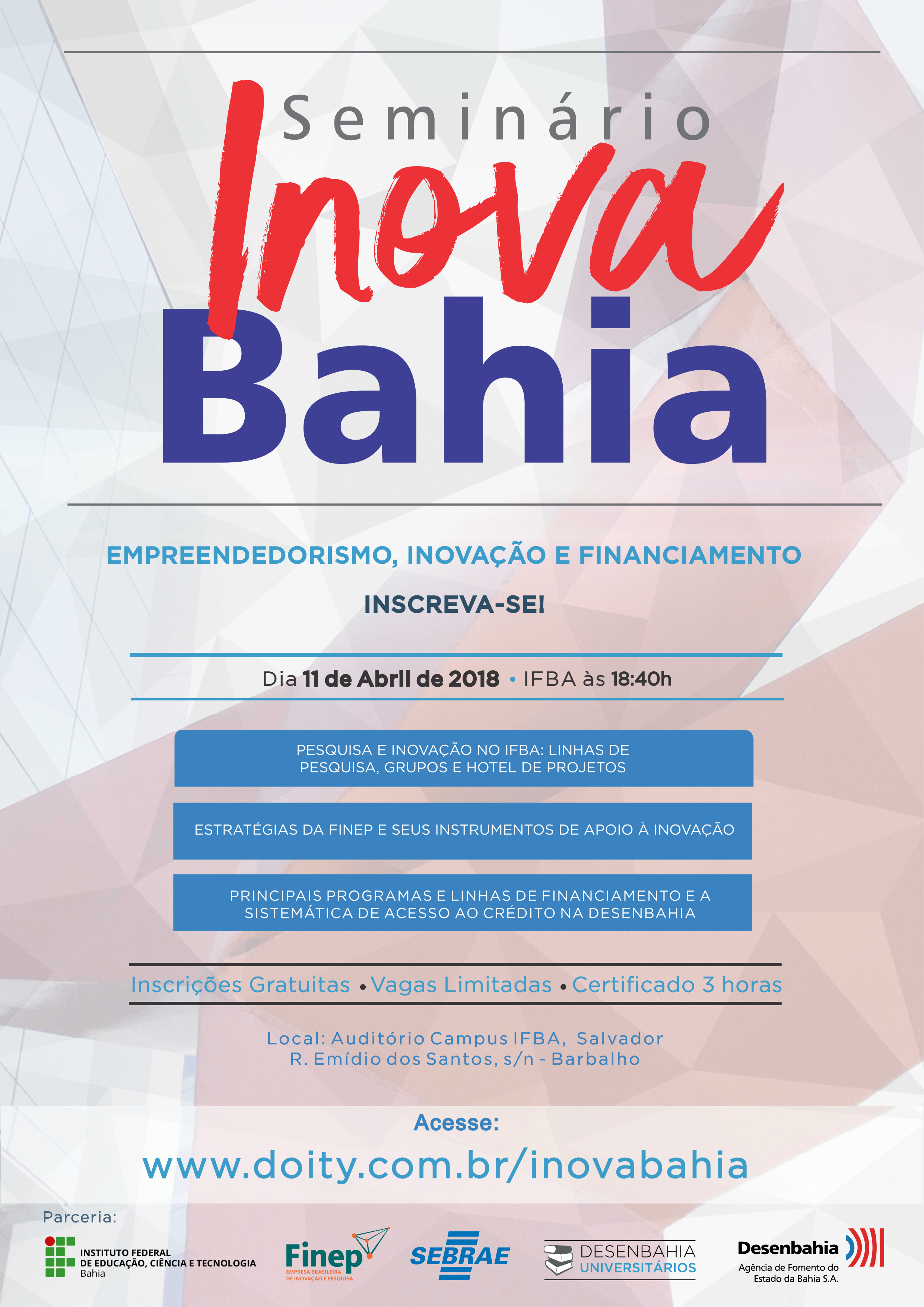 CARTAZ   SEMINARIO INOVA BAHIA